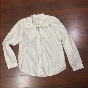 JCrew bow tie blouse size small.